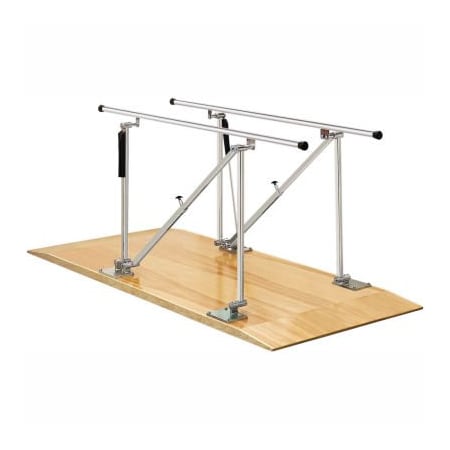 Fabrication Enterprises Deluxe Wood Platform Mounted Parallel Bars, Height Adjustable, 10' L 15-4041